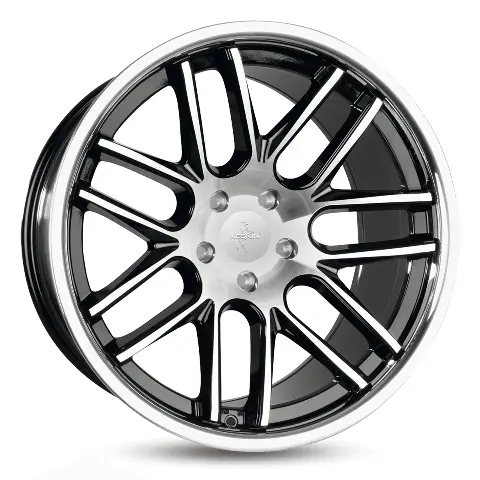 Imagen KESKIN WHEELS KT14 BLACK FRONT POLISH STEEL LIP