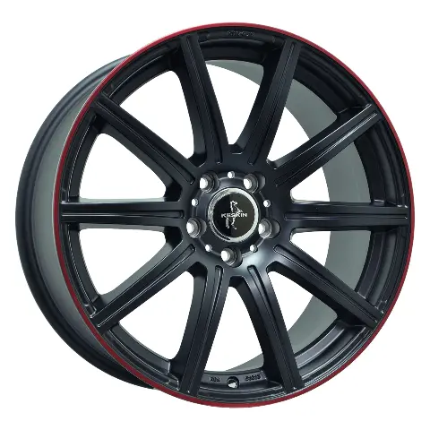 Imagen KESKIN WHEELS KT16 MATT BLACK LIP RED
