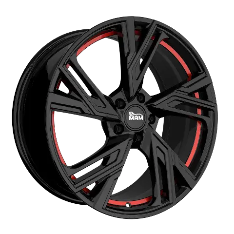 Imagen MAM WHEELS RS5 BLACK PAINTED RED INSIDE